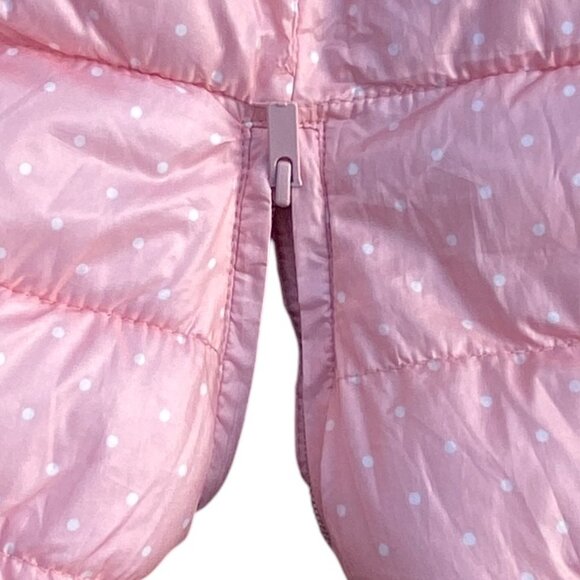 Old Navy Baby Polka Dot Quilted Snowsuit Sz 6-12mos Pink One-Piece Winter Girly - Picture 9 of 13